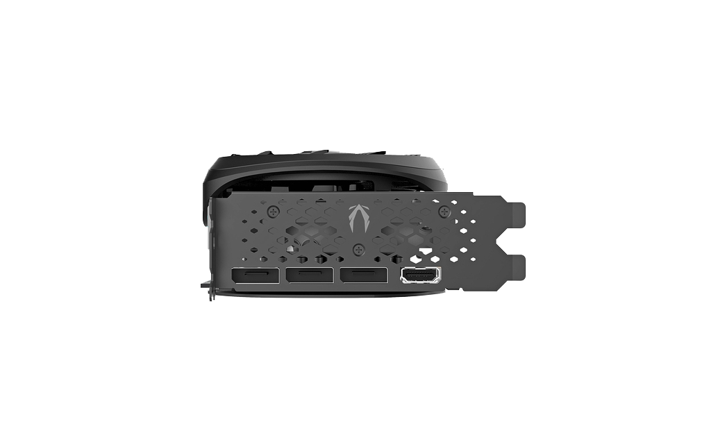 Grafikkarte Anschlüsse Anschlüsse Seite: ZOTAC GAMING GeForce RTX 4070 Ti SUPER Trinity Black Edition 16GB